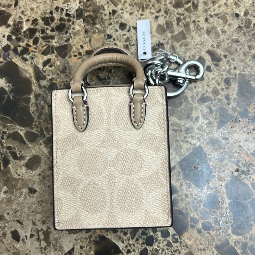 Coach Tan Mini Bag. Keychain/Purse Charm. - Picture 2 of 11